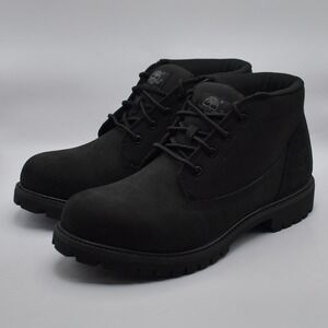 Timberland Heritage Mid Lace Chukka Boot Men's 10 Black Nubuck TB0A431HW05 NEW